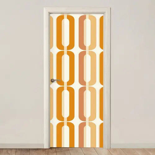 U-vorm - Retro - Oranje deurposter klein 289 -3d_beige