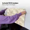 Lichtbeige - Onyx - Subtiel Inductie beschemer met haakjes klein 777 -ky-ophangen-nl