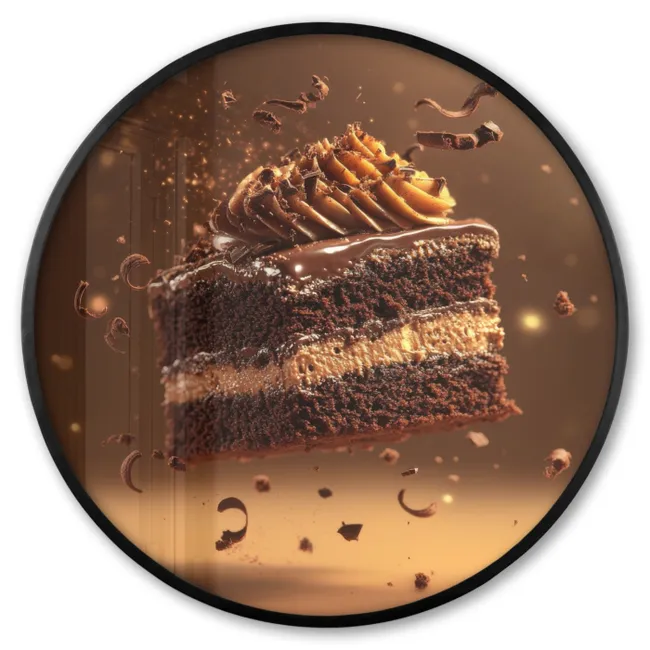 Photo Frame Round - Cake - Chocolate - Food - Brownie