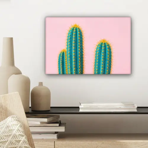 Cactussen - Modern - Pastel canvas 2cm klein -sfeer6