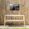 Schotse hooglander - Kalf - Zwart - Wit Tuinposter op houten frame 2 cm dik klein -sfeer4
