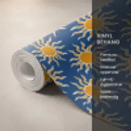 Zon - Patroon - Blauw Behang Vinyl klein 1060 -USP_closeupNL
