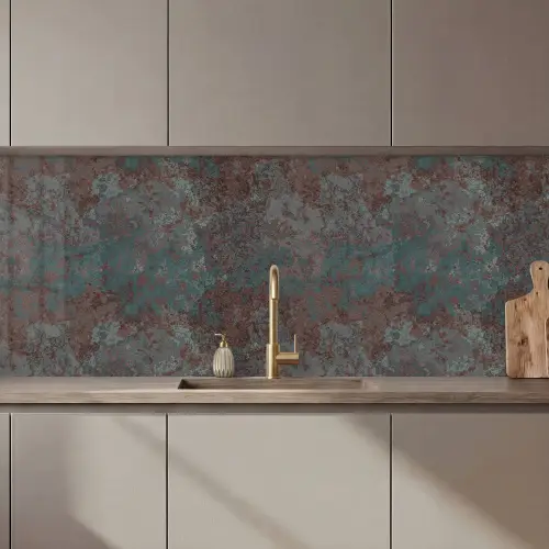 Blauw - Grijs - Roest - Patroon keuken achterwand 2 middel 871 zz_3dshopping