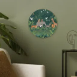 Tropisch - Jungle -  Groen Akoestische PET Vilt - Rond klein -sfeer2