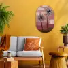 Illustratie - Bloemen - Vlakken - Abstract Wandcirkel Ovaal Forex klein -sfeer4