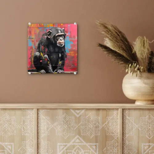Graffiti - Chimpansee - Dieren - Street art - Banksy plexiglas 5mm klein -sfeer5