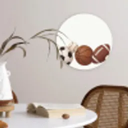 Sport - Ballen - Illustratie Wandcirkel kunststof plaat 5mm dik klein -sfeer4