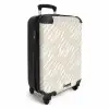 Witte lijnen over beige achtergrond NBS - Handbagage koffer - Kinderen Unisex middel -productfoto_3d