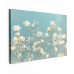 Stängel – Blumen – Luft – Weiß canvas 2cm klein -z3d