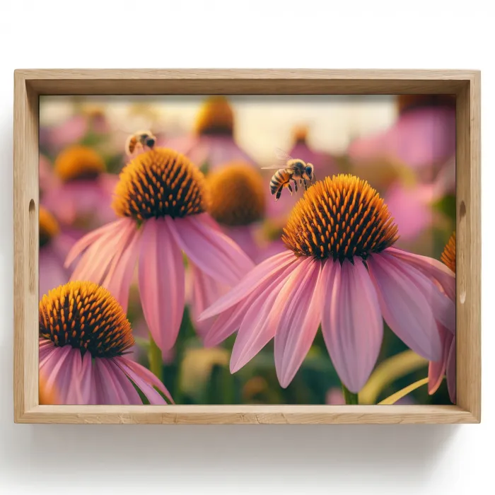 Bloemen - Paars - Bijen Dienblad Rechthoek middel -z3d_shopping