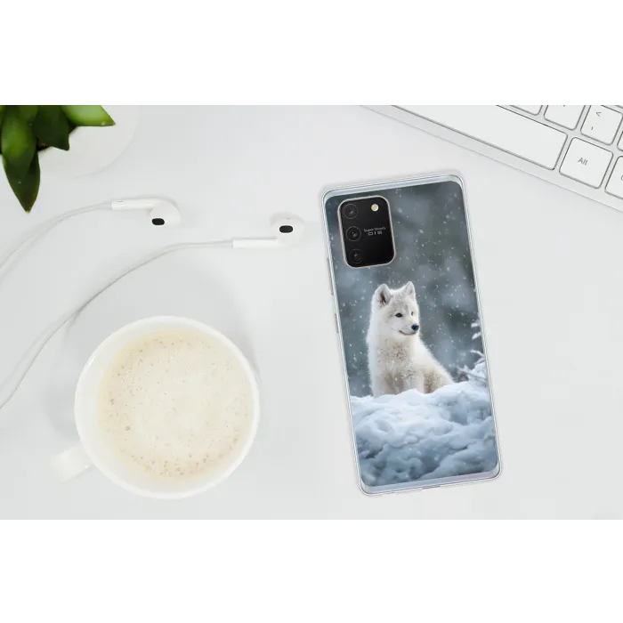 Wolf - Pup - Sneeuw Telefoonhoesje Samsung Galaxy S10 Lite klein -oordopS10Lite