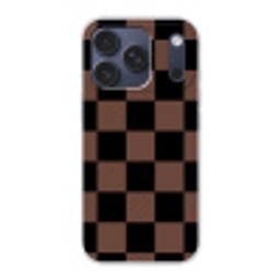 Schaakbord print - Bruin - Zwart - Blokjes Telefoonhoesje iPhone 17 Pro klein -3d