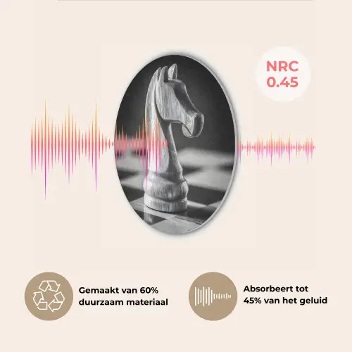 Paard - Hout - Schaalbord - Zwart Akoestische PET Vilt - Rond klein -USP_NL