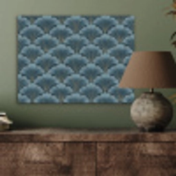 Patroon - Ginkgoblad - Blauw PET vilt klein 837 -sfeer2