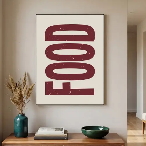 Eten - Japandi - Rood - Decoratie Textielframe zwart klein -sfeer1