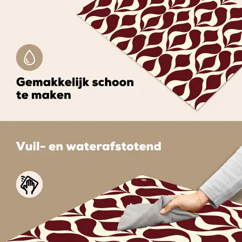 Rood - Druppelpatroon - Grafisch Inductie beschemer met haakjes klein 777 -ky-schoon-nl
