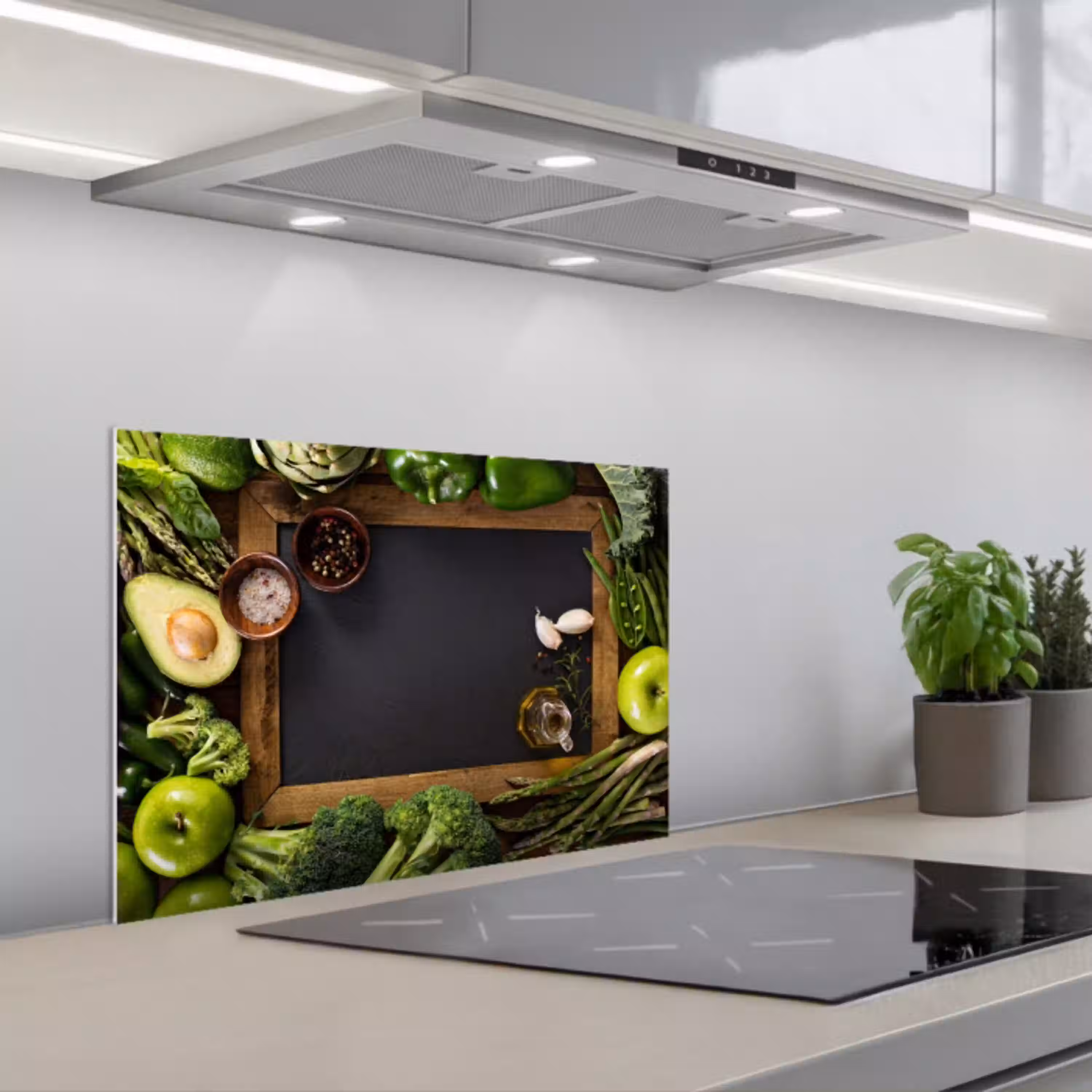 Fruit - Krijtbord - Groente keuken achterwand spatscherm klein -3d_schuin