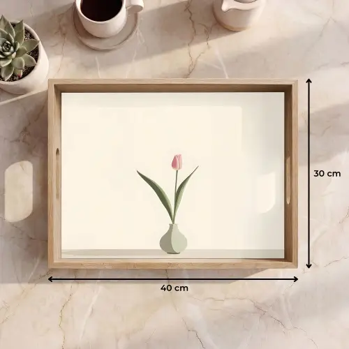 Tulp - Vaas - Beige Dienblad Rechthoek middel -USP_Formaat