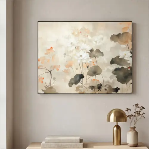 Bloemen - Japandi - Wabi sabi Textielframe - compleet frame klein -sfeer2