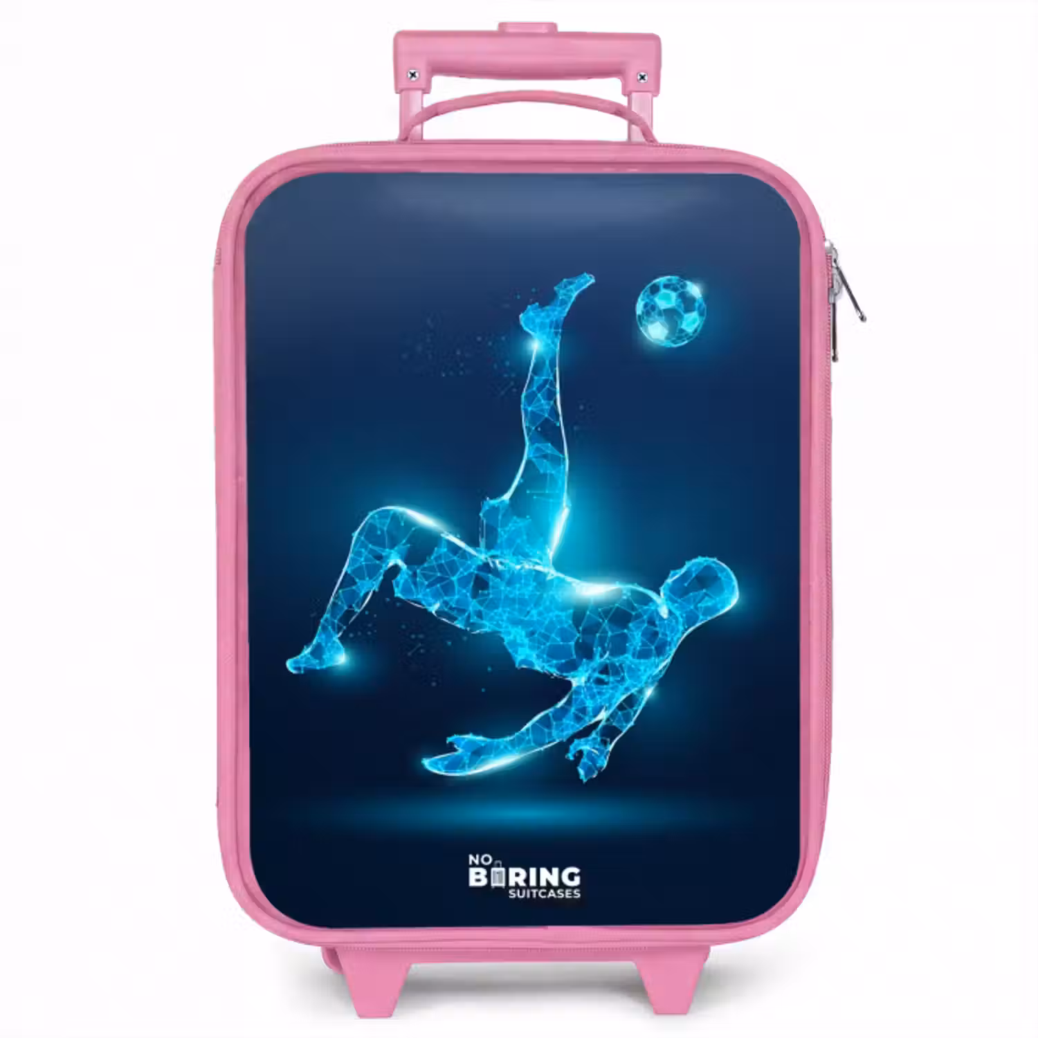 Kinderkoffer Rosa - Omake in blauem Neon-Fußball