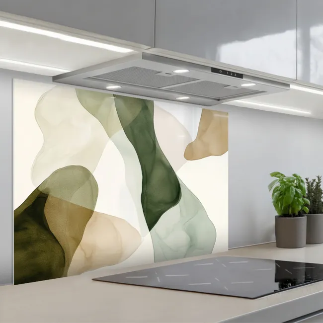 Kitchen Splashback - Japandi - Abstract - Green
