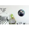 Stier - Zwart - Abstract - Horens Wandcirkel aluminium klein -kinderkamer