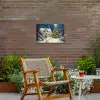 Kerst - Kerstboom - Winter - Huis - Sneeuw Tuinposter op houten frame 2 cm dik klein -sfeer3