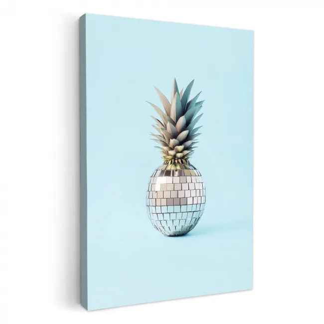 Blauw - Ananas - Disco - Discobal KitchenYeah - Keuken - Canvas klein -3d