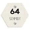 Beige panterprint - Modern Naambord Hexagon klein -3d