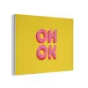 Oh ok - 3D - Geel - Roze PET vilt klein -3d