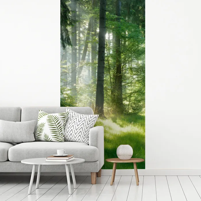 Natuur - Bomen - Bos - Groen - Zon fotobehang vinyl groot -woonkamer