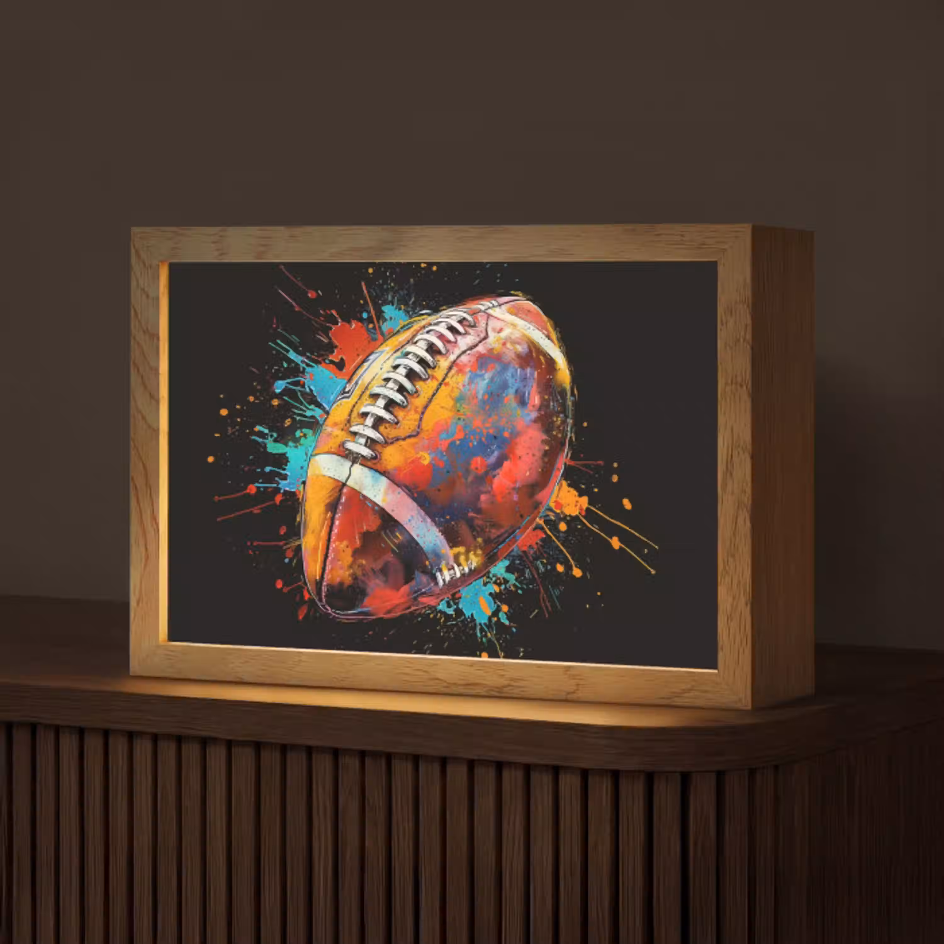 Graffiti - Sport - Rugby - American Football Light Box met kabel (Tafellamp) klein -z3d_website