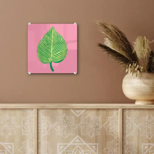 Illustratie - Blad - Minimalistisch - Groen plexiglas 5mm klein -sfeer5