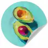 Avocado - Groen - Pit - Schaduw Wandcirkel behangsticker klein -3d