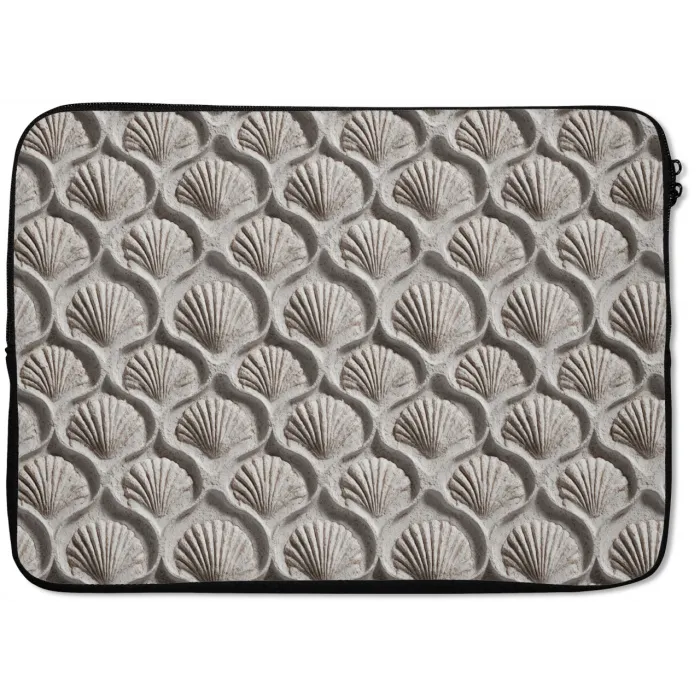 Zand - Schelpenvorm - Grijs laptophoes neopreen klein 279 -zkaufland3dotto