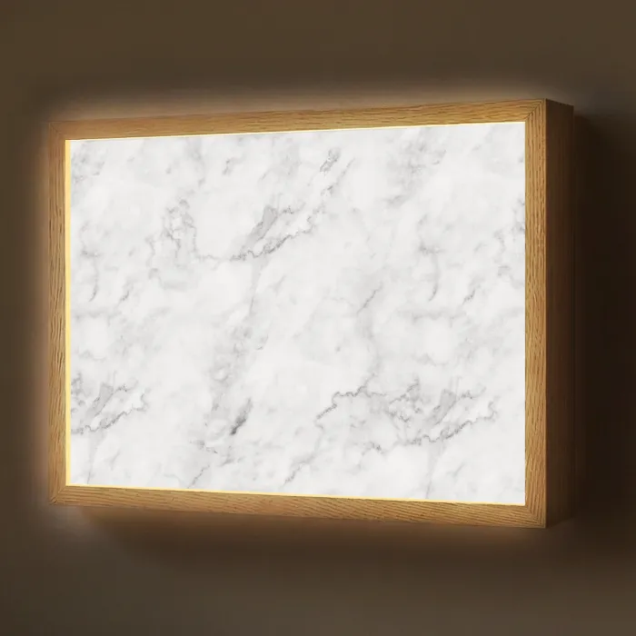 Klassiek - Marmer - Aders - Grijs Light Box met batterij (Wandlamp) middel 907 -z3d_website