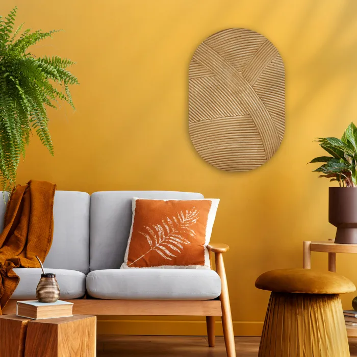 Structuur - Natuur - Kunst - Rotan Wandcirkel Ovaal Forex klein -sfeer4