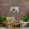 Vrouw - Masker - Wijn - Sigaret Tuinposter op houten frame 2 cm dik klein -sfeer3