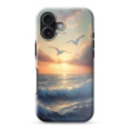 Meeuwen - Zonsondergang - Zee - Wolken Toughcase MagSafe Apple iPhone 17 klein -3d