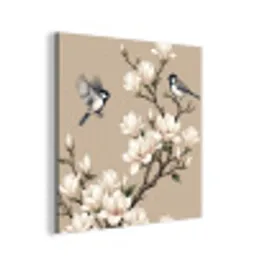 Oosters - Vogels - Beige aluminium wit klein -3d