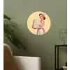 Handdoeken - Vrouw - Jurk - Roze Wandcirkel behangsticker klein -sfeer2