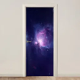 Ruimte - Sterren - Kleurrijk deurposter klein -3d_beige