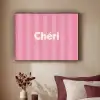 Gestreept - Roze - Chéri Textielframe zwart klein -sfeer1