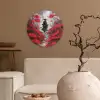 Rode bloemen - mistig - Man Wandcirkel kunststof plaat 5mm dik klein -sfeer1