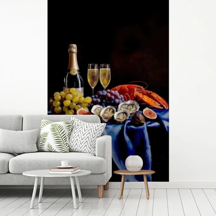 Champagne - Luxe - Oesters fotobehang vinyl groot -woonkamer