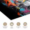Kat - Graffiti - Dieren - Kleuren - Grijs poster papier klein -closeup_NL