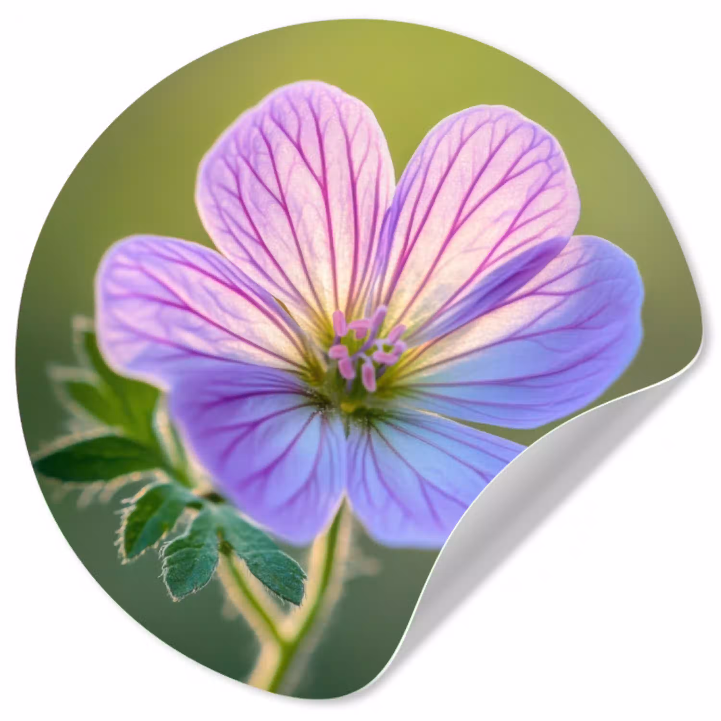 Bloem - Close up - Paars Wandcirkel behangsticker klein -3d