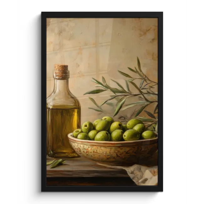 Poster met lijst - Olijven - Stilleven - Vintage