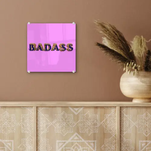 Felroze - Badass - Panterprint - Schaduw plexiglas 5mm klein -sfeer5