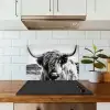Koe - Schotse hooglander - Zwart - Wit - Dier - Natuur - Wild keuken achterwand spatscherm klein -sfeer2